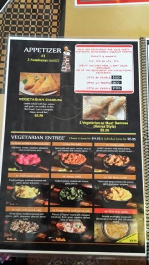 Ethiopian Vegetarian Highlights (look in back of menu for Kenyan Veg*n dishes) at Fasika in Fresno