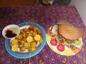 Huge burger at Flor de Loto in Cali