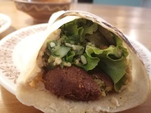 Falafel wrap at Babaghanoush in Pristina