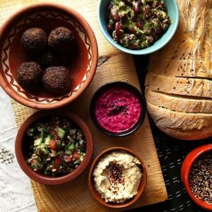 happy meal at Babaghanoush in Pristina