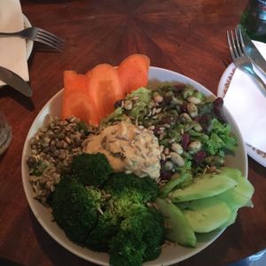 vegan bowl, so good! at Babaghanoush in Pristina