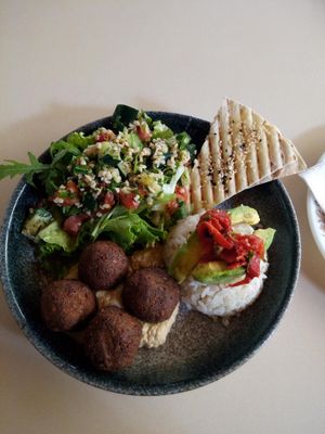 Falafel Bowl at Babaghanoush in Pristina