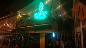 outside at Centeno Restaurante Vegetariano in Medellin