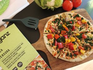 Veganz pizza tasting at Vegan Grocery Store in Fitzroy