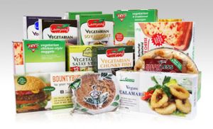 Frozen vegan goods at Vegan Grocery Store in Fitzroy