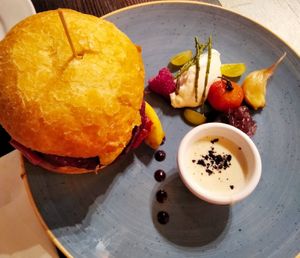 Vegan burger at La Isleta de La Vina in Cadiz