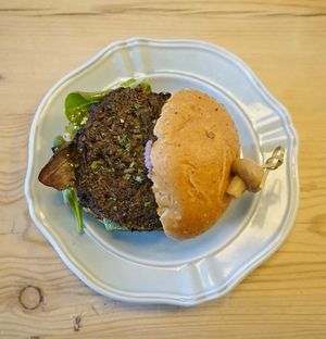 vegan burger at River Valley Farmer's Table in Chicago