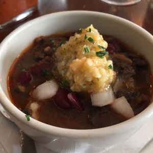vegan, gluten-free portabella chili at River Valley Farmer's Table in Chicago
