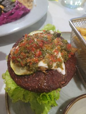 inside the burger at Chana Plant Based in Medellin