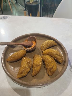 empanada starter at Chana Plant Based in Medellin