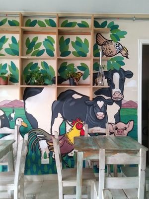 Cute interior decor at Chana Plant Based in Medellin