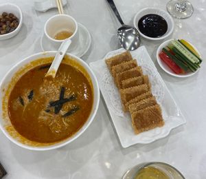 Dan Dan noodles and Beijing mock duck  at Kung Tak Lam - Tsim Tsa Tsui in Kowloon