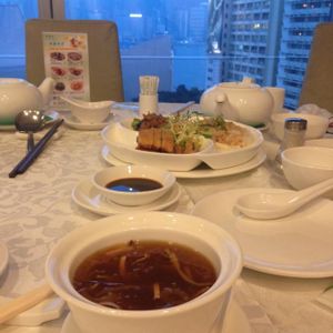 Set For Four: 'Shark Fin Soup' and Cold Platter w three kinds at Kung Tak Lam - Tsim Tsa Tsui in Kowloon