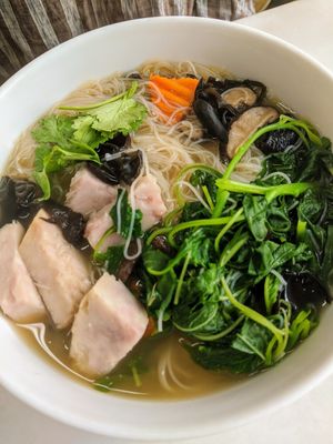 Yam Beehoon Noodle Soup at Nature's Harvest Cafe in Central Singapore