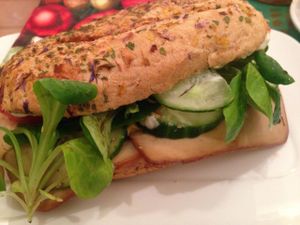 Vegan sandwich at Kunstklamm16 in Garmisch Partenkirchen