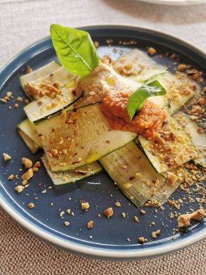 Lasagnetta di zucchine at Al Tiglio Cucina Naturale in Moruzzo