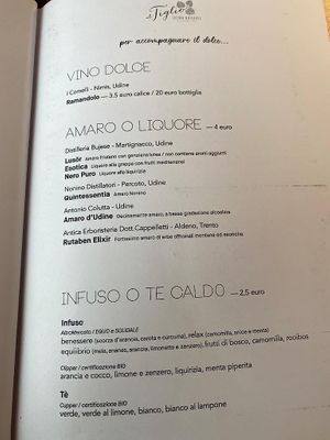 Menù 📃 at Al Tiglio Cucina Naturale in Moruzzo