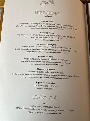 Menù 📃 at Al Tiglio Cucina Naturale in Moruzzo