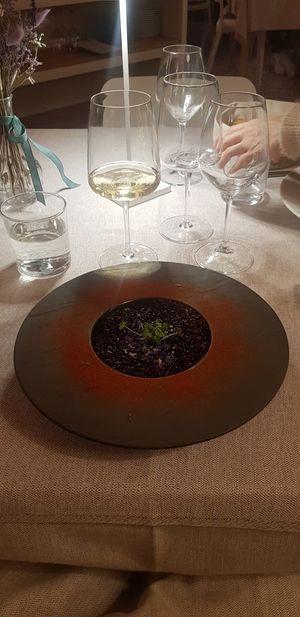 Lentil "risotto" at Al Tiglio Cucina Naturale in Moruzzo