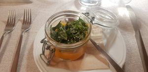 Pumpkin soup at Al Tiglio Cucina Naturale in Moruzzo