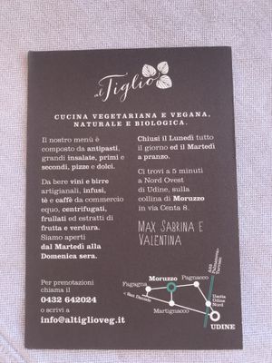 Info at Al Tiglio Cucina Naturale in Moruzzo