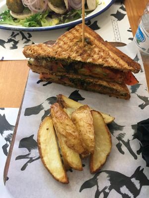 sandwich with roasted veggies at Valentin in A Coruna