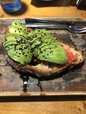 Avocado and tomato toast at Valentin in A Coruna