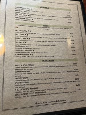 Menu was large and I only had the opportunity to take one photo.   at Lemon Grass in Livermore