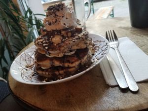 Banana pancakes at Geh Veg in Berlin