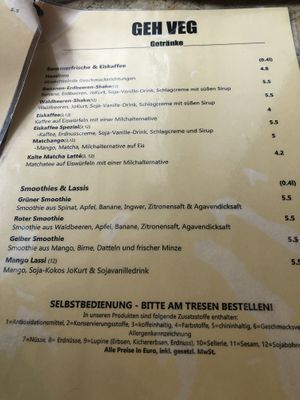 Menu   at Geh Veg in Berlin
