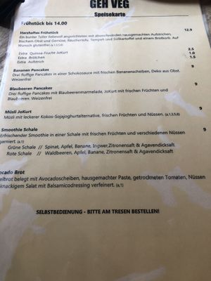 Menu   at Geh Veg in Berlin