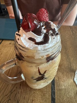 Peanut butter latte  at Geh Veg in Berlin