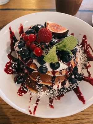 Blueberry pancakes 10/10  at Geh Veg in Berlin