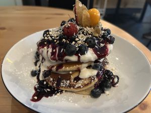 Blueberry pancakes  at Geh Veg in Berlin