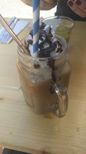 Icecream-coffee with hazelnut and stracciatella ice cream. Delish! You can choose the flavours. at Geh Veg in Berlin