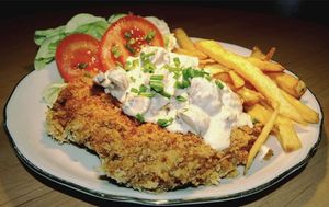 Schnitzel vegan hausgemacht at Vegano in Gross-gerau