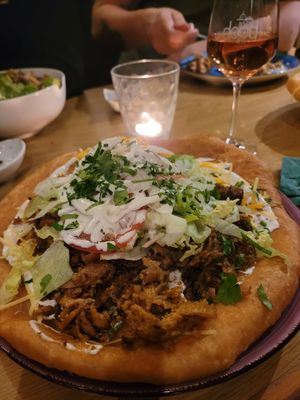 Langos mit Gyros und Salat😍 at Vegano in Gross-gerau