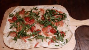 Flammkuche bruscetta at Vegano in Gross-gerau