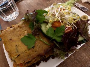 lentil lasagna at Valladares in Berlin