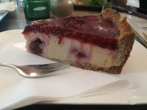 Amazing cheesecake, huge portion! at Valladares in Berlin