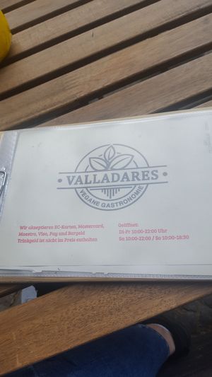 Menu at Valladares in Berlin