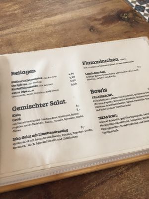 Menu  at Valladares in Berlin