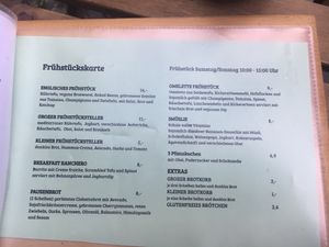 the menu  at Valladares in Berlin