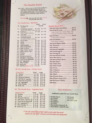 Indochine Menu, 4 at Indochine in Baltimore