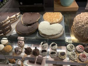 Bake goods case  at Bohemian Lane in Bilbao