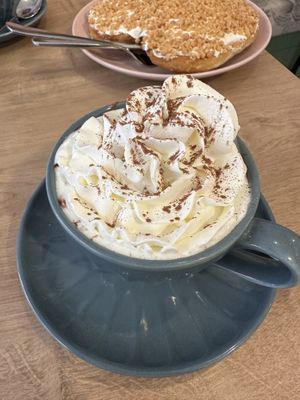 Hot chocolate with hazelnut and cream  at Bohemian Lane in Bilbao