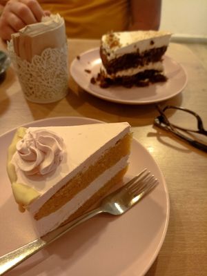 Carrot cake and  strawberry & vanilla. at Bohemian Lane in Bilbao