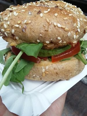 Pricey bagel right before closing :( at Bohemian Lane in Bilbao