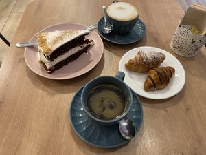 Carrot cake and mini croissants   at Bohemian Lane in Bilbao
