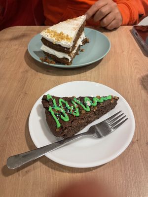 Carrot cake + brownie   at Bohemian Lane in Bilbao